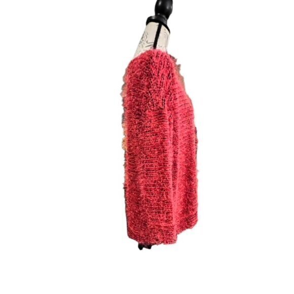 Jones‎ New York PINK Mohair Fuzzy Pull Over Sweater Size Medium Long Sleeve Soft - Picture 4 of 14